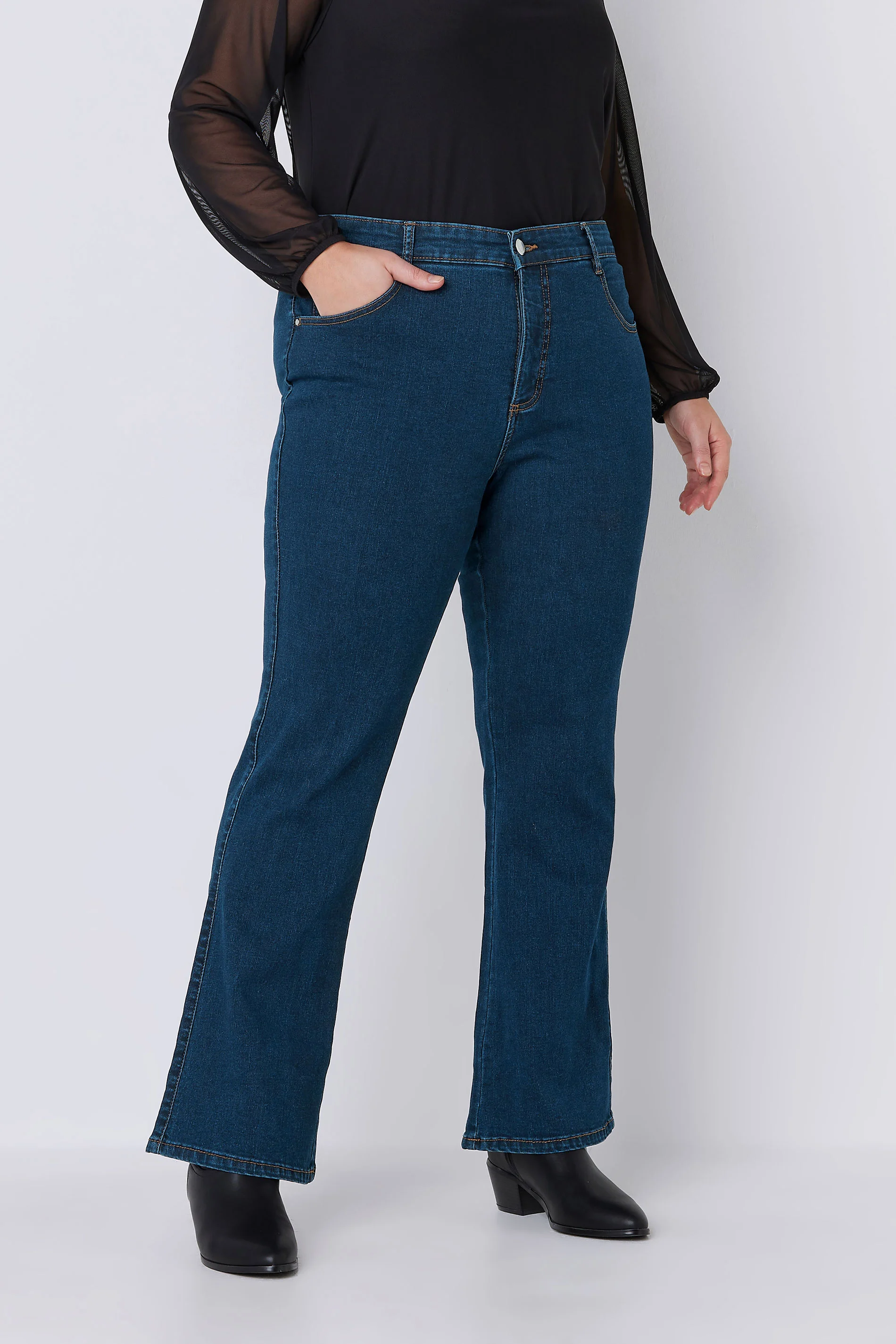 Evans EVANS Curve Fit Indigo Bootcut Jeans