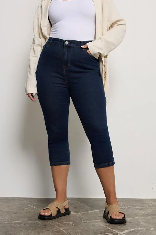 Yours YOURS Curve Indigo Blue Cropped AVA Jeans