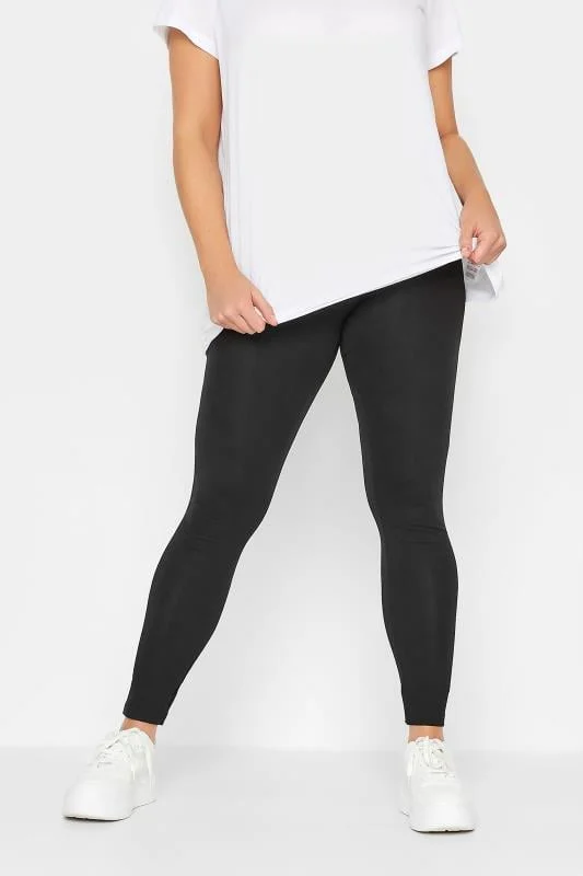 YOURS FOR GOOD YOURS FOR GOOD Curve Black Cotton Stretch Leggings