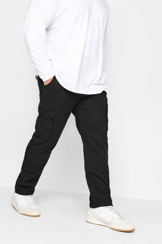 D555 D555 Big & Tall Black Cargo Trouser