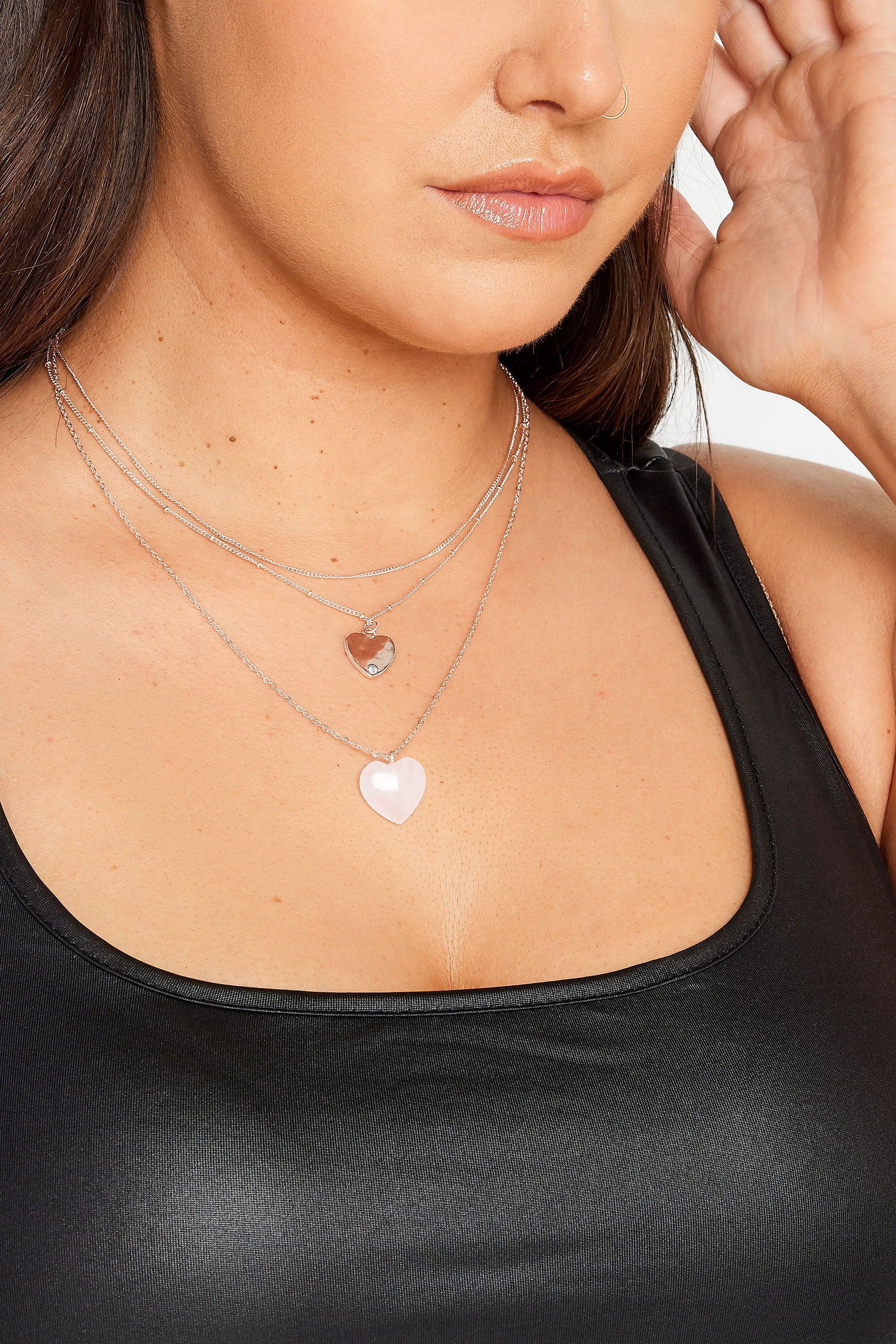 Yours Rose Gold Tone Layered Heart Necklace