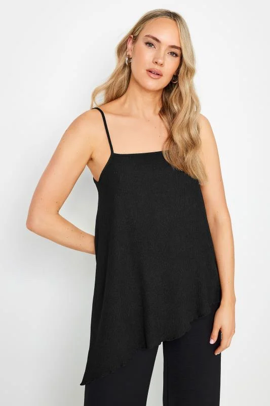 LTS LTS Tall Black Strappy Asymmetric Cami Top