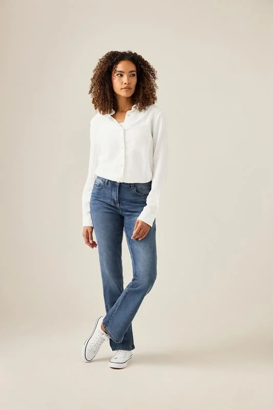 M&Co Womens M&Co Blue Mid Wash Bootcut Jeans