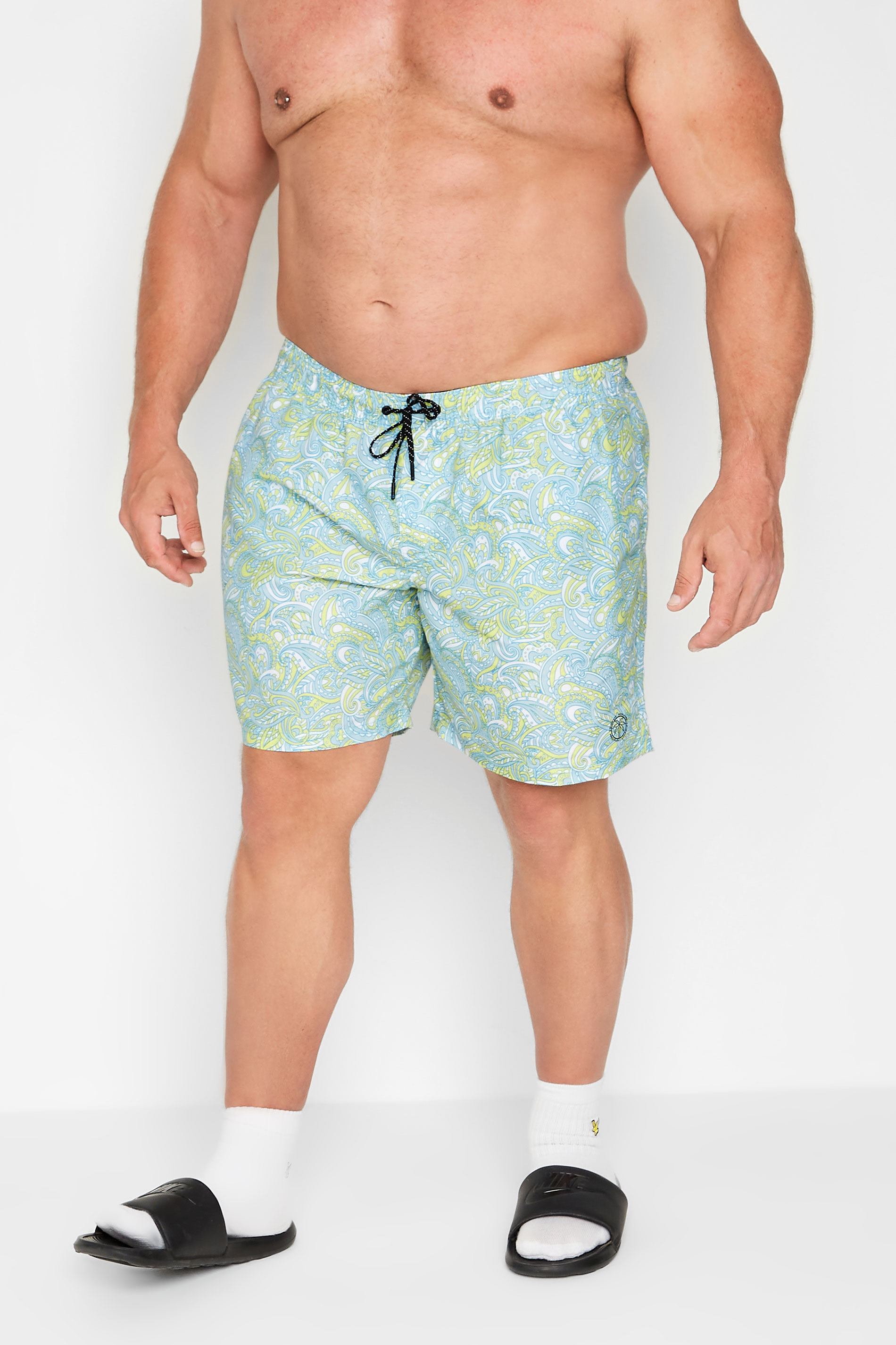 Jack & Jones JACK & JONES Big & Tall Blue Paisley Swim Shorts