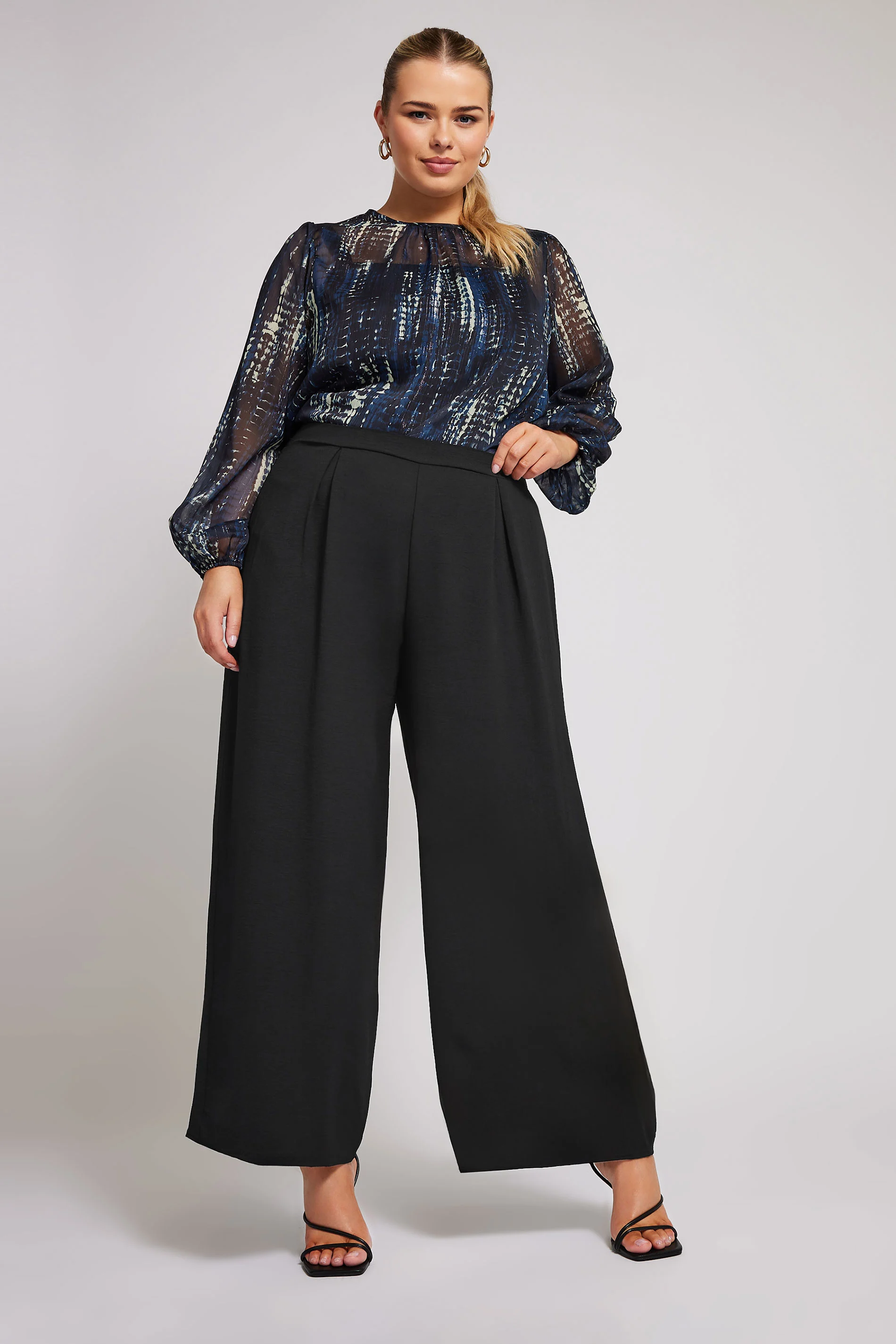 Yours London YOURS LONDON Curve Black Crepe Wide Leg Trousers