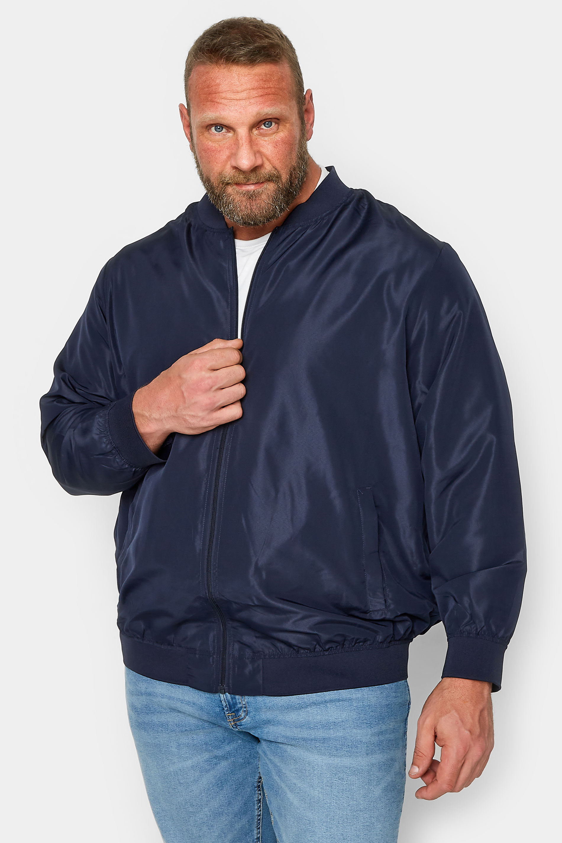 Jack & Jones JACK & JONES Big & Tall Navy Blue Bomber Jacket