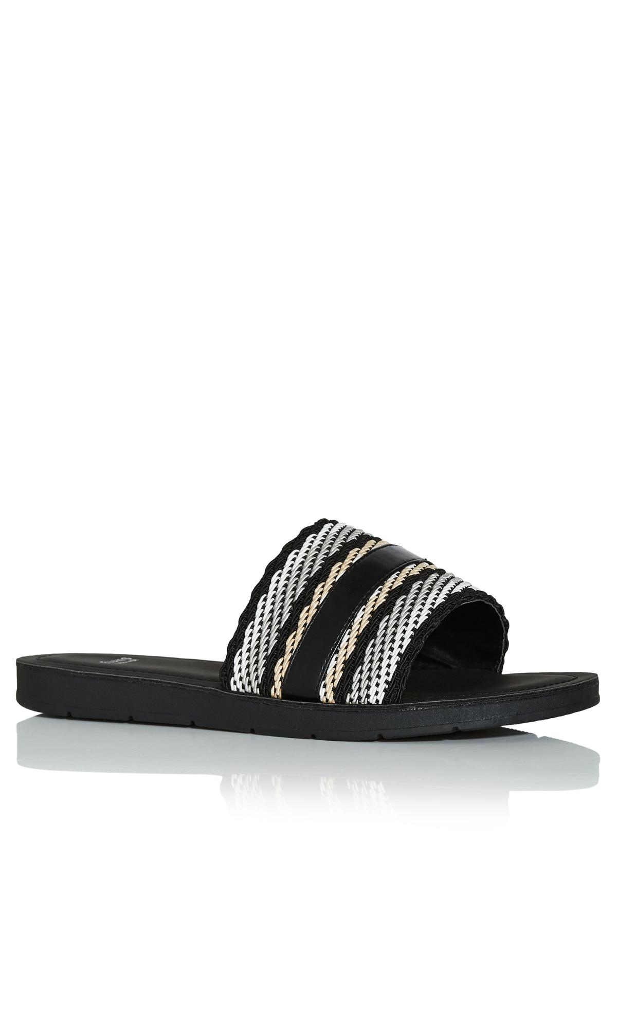 Evans Evans Black & White Weave Sandal