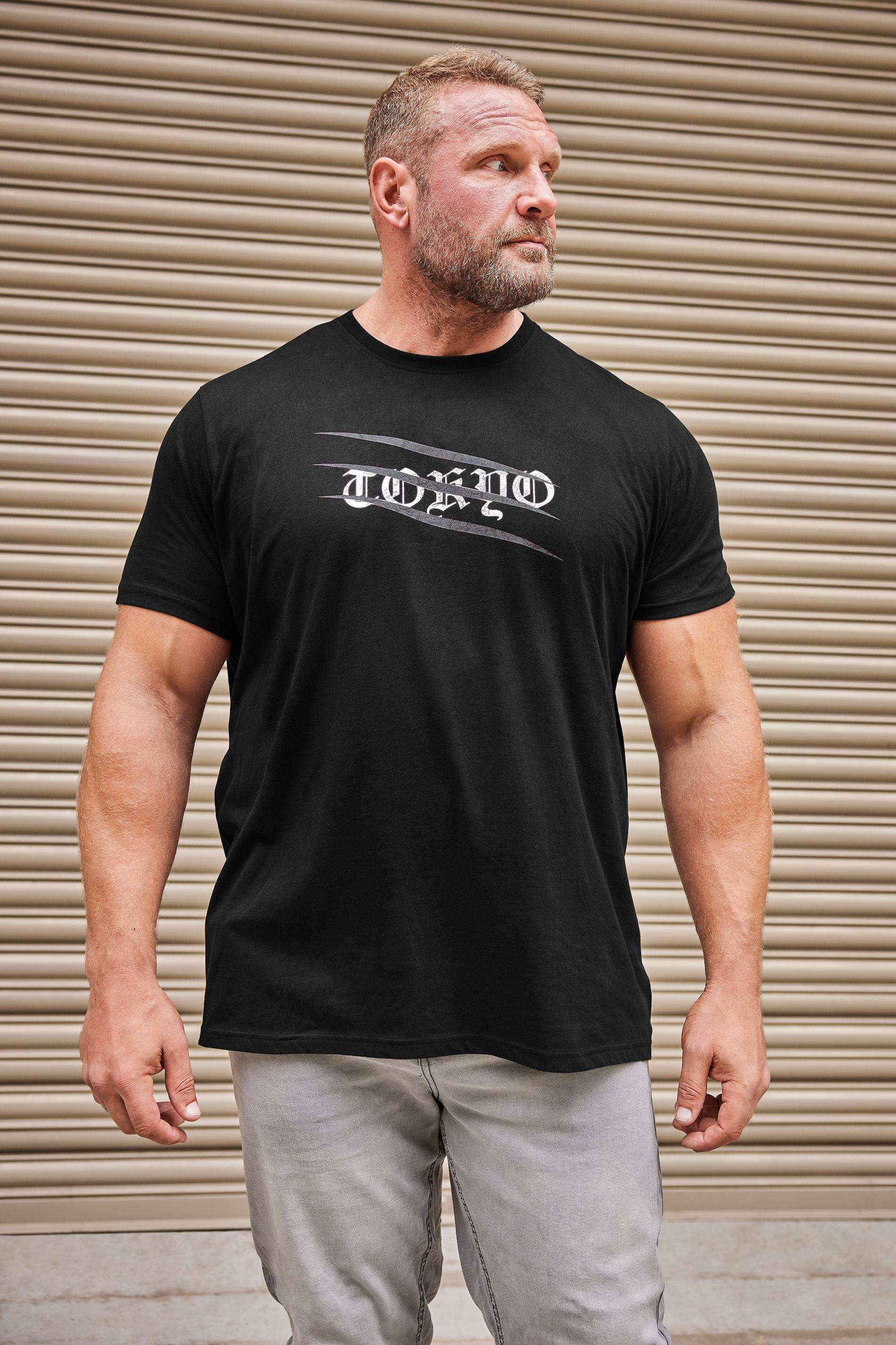 BadRhino BadRhino Big & Tall Black Tokyo Tiger Print T-Shirt