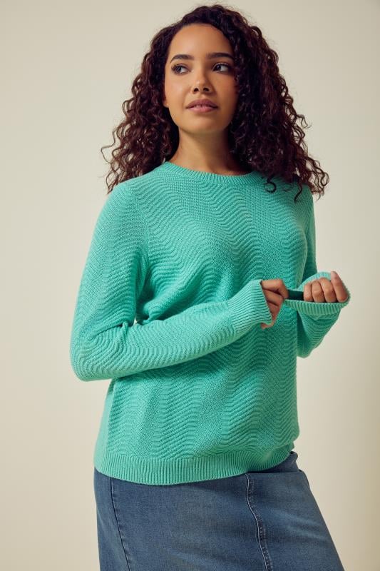 M&Co Womens M&Co Light Green Ribbed Knit Jumper
