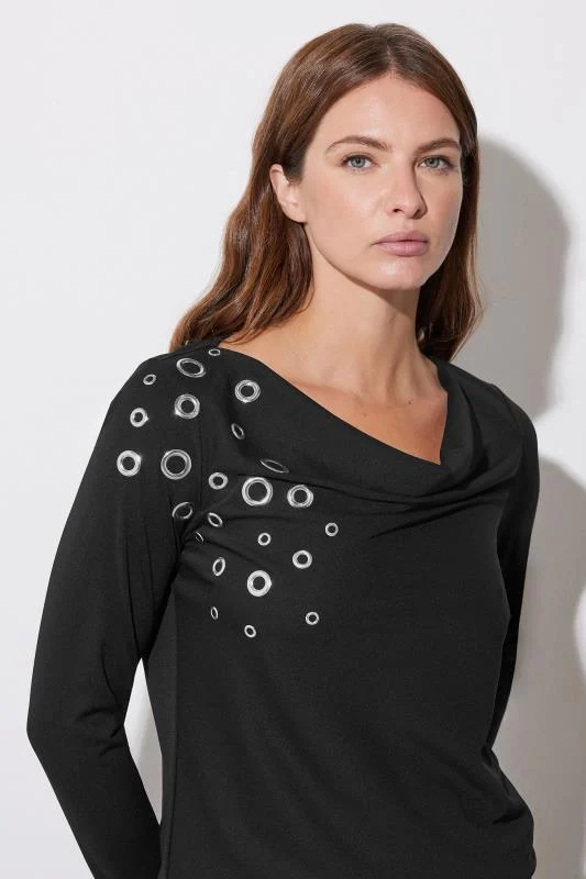 Star by Julien Macdonald STAR Black Eyelet Detail Top