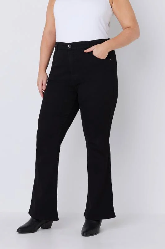 Evans EVANS Curve Fit Black Bootcut Jeans