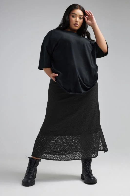 Limited Collection LIMITED COLLECTION Curve Black Lace Maxi Skirt