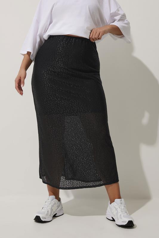 Limited Collection LIMITED COLLECTION Curve Black Leopard Print Maxi Skirt
