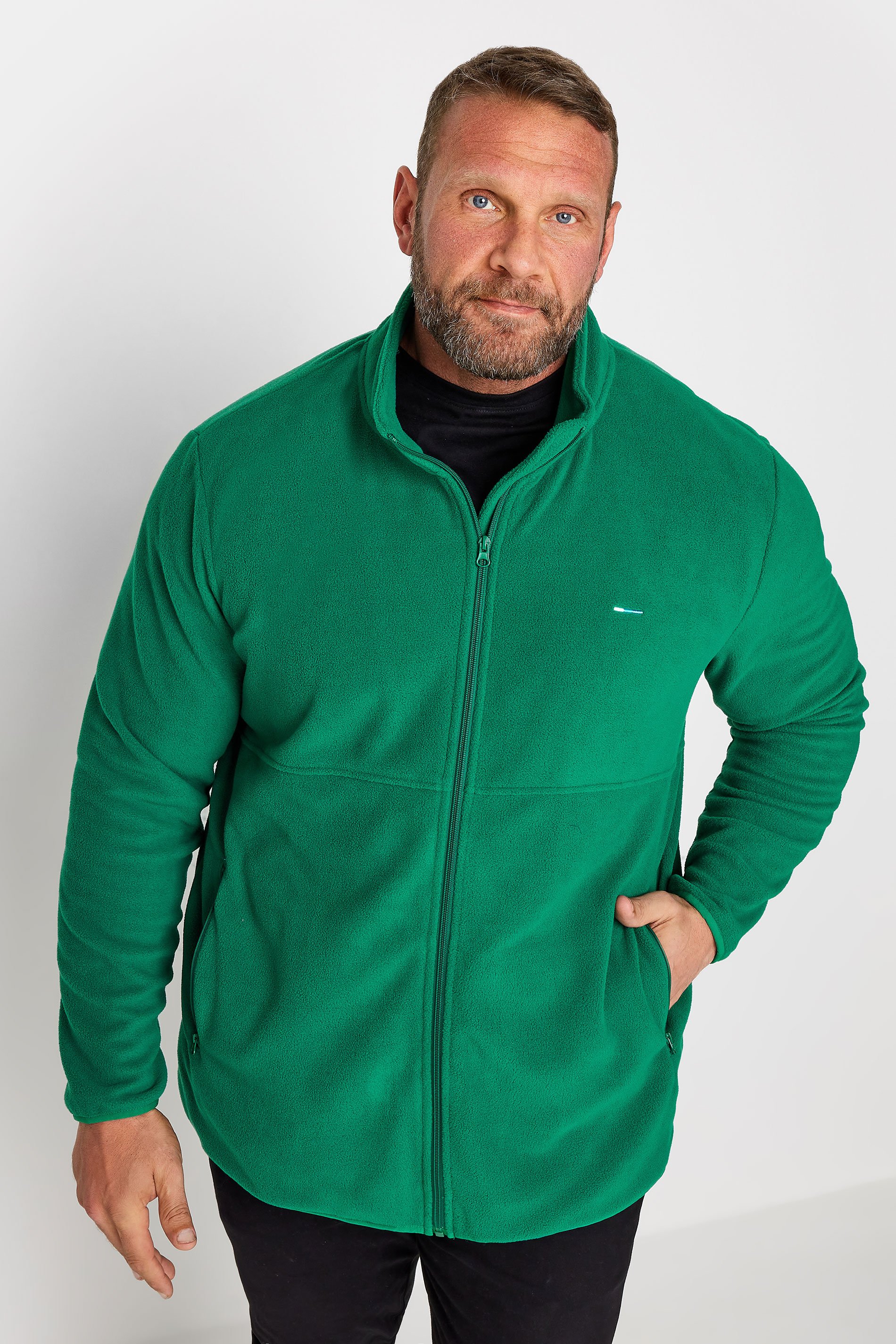 BadRhino BadRhino Big & Tall Green Essential Zip Through Fleece