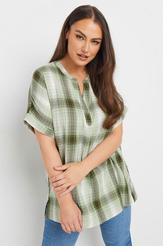 Yours YOURS Curve Green Textured Check Shirt