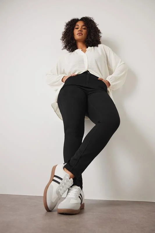 Evans EVANS Curve Black Contrast Trim Roll Neck Jumper