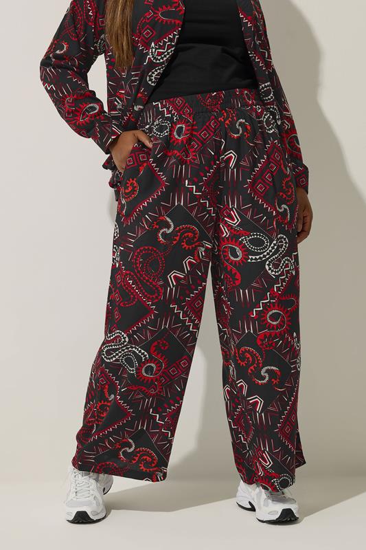 Limited Collection LIMITED COLLECTION Curve Black Aztec Snake Wide Leg Trousers