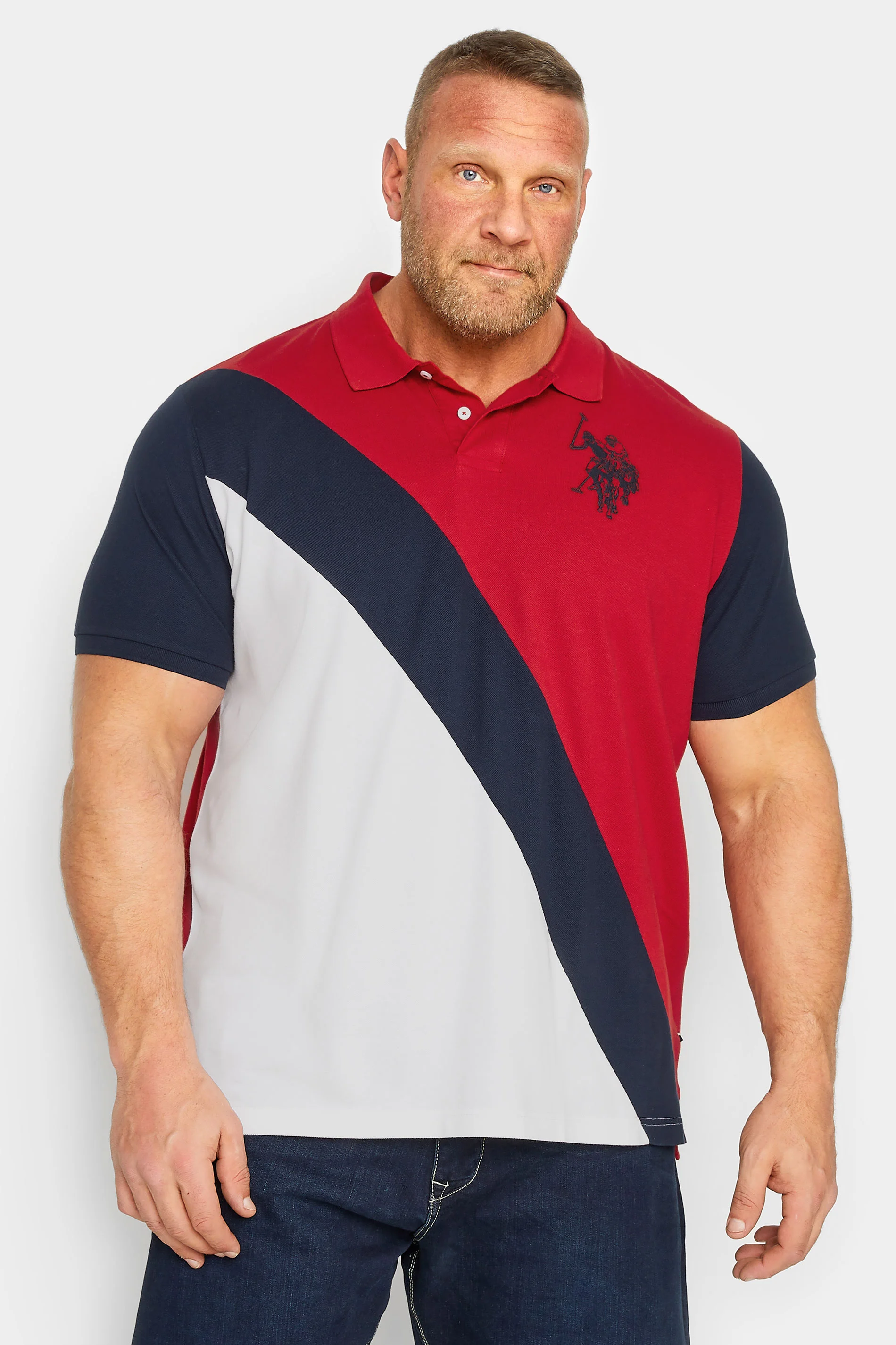 U.S. POLO ASSN. U.S. POLO ASSN. Big & Tall Red Angle Cut & Sew Polo Shirt