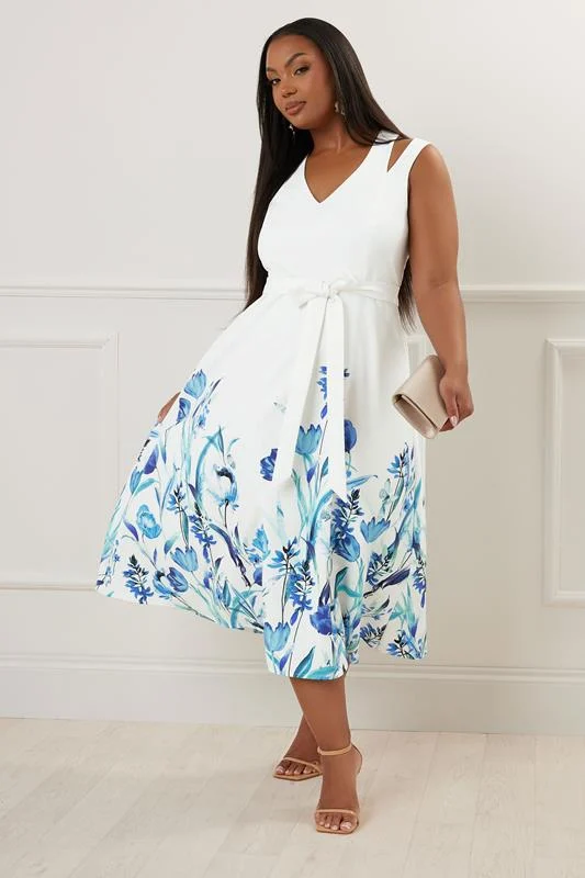 Yours London YOURS LONDON Curve White Floral Print Midaxi Dress
