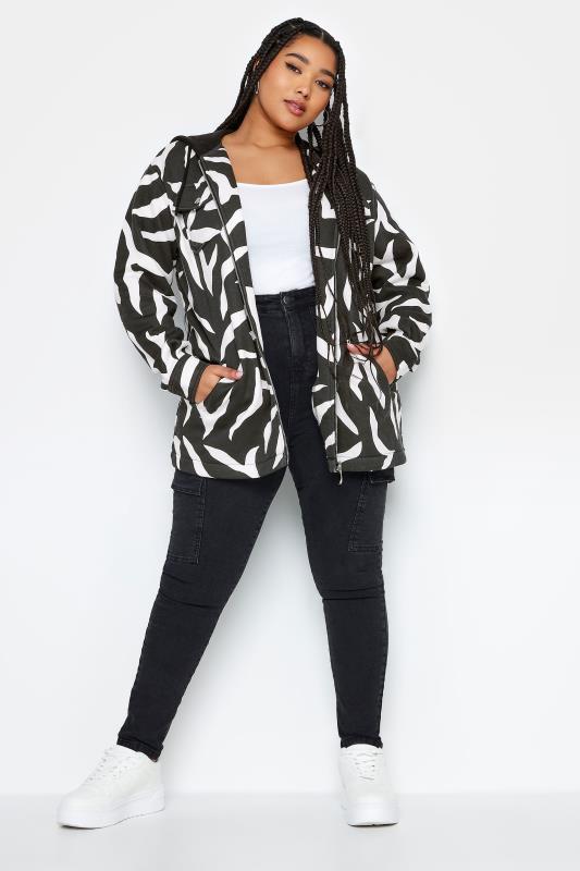 Yours YOURS Curve Zebra Print Hooded Shacket