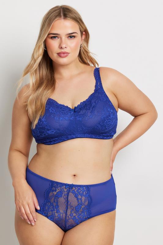 Yours YOURS Curve Cobalt Blue Lace Bra