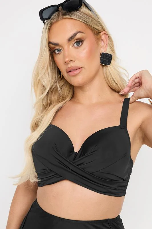 Yours YOURS Curve Black Premium Underwired Bikini Top