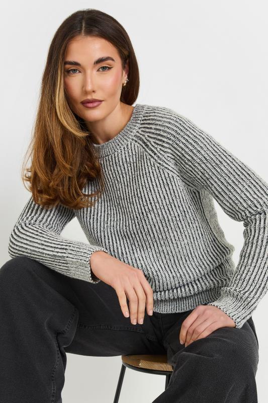 LTS LTS Tall Black Knitted Contrast Jumper
