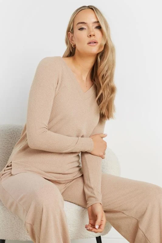 LTS LTS Tall Pink Knitted Wide Leg Trousers