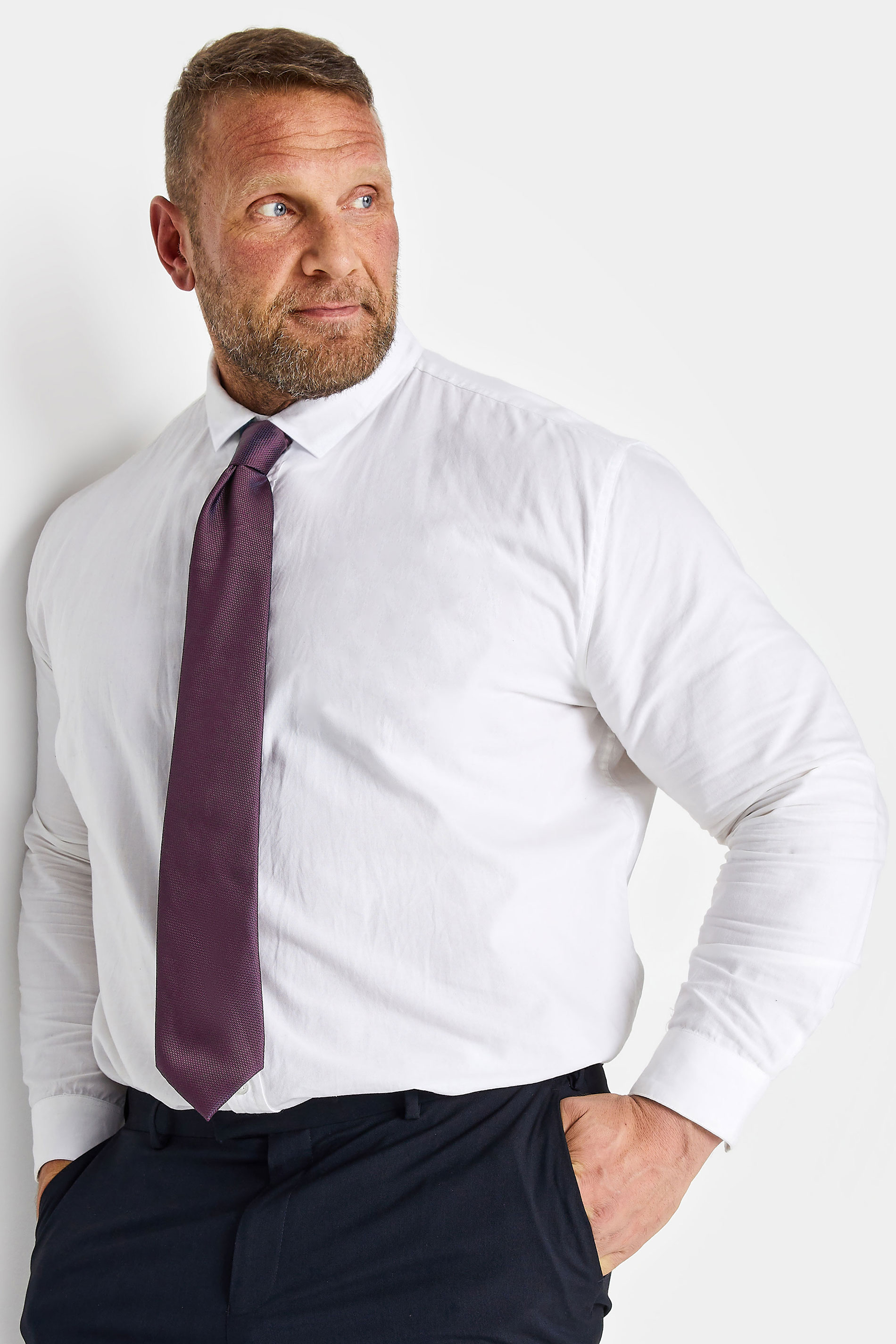 BadRhino BadRhino Tailoring Purple Plain Textured Tie