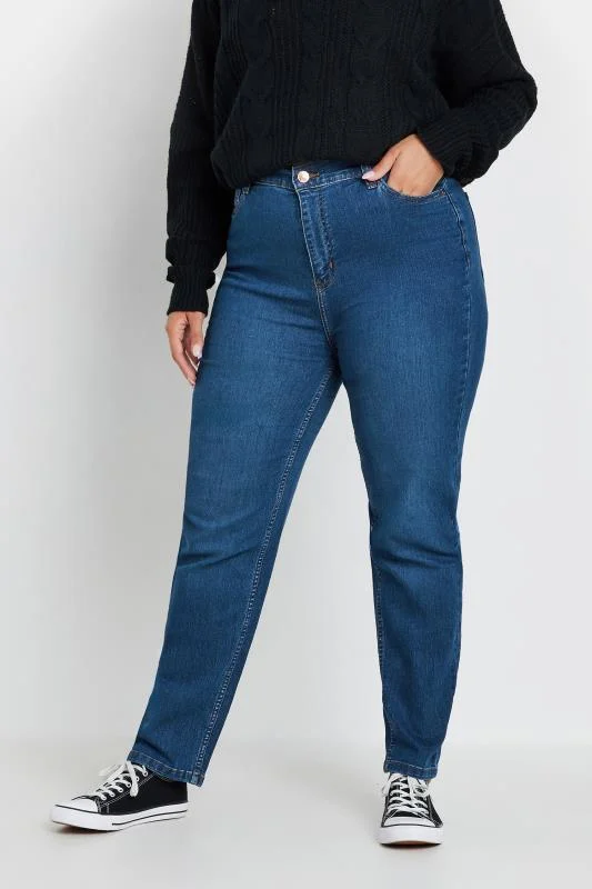 Yours YOURS Curve Mid Blue Straight Leg RUBY Jeans