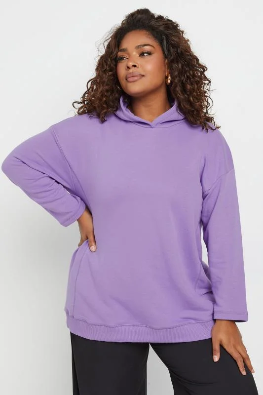 Yours YOURS Curve Purple Oversized Hoodie