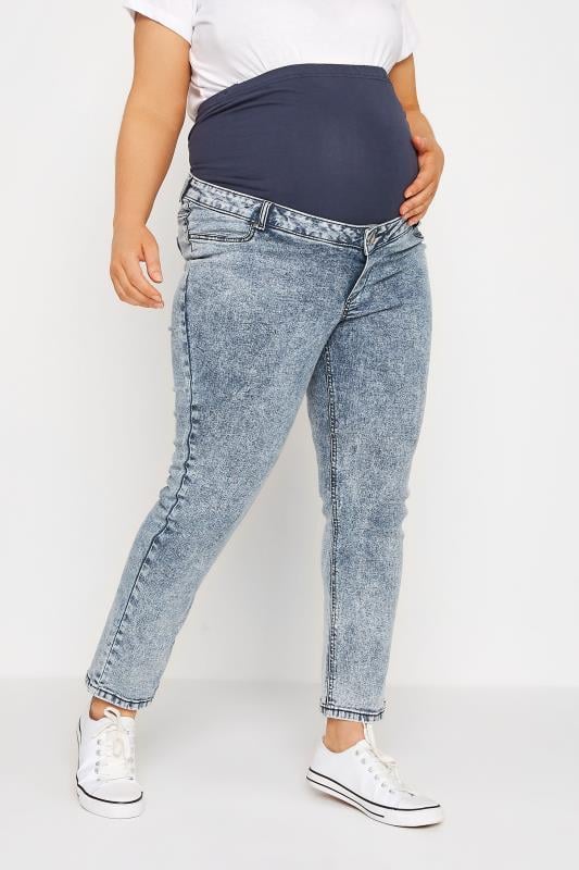 Bump It Up BUMP IT UP MATERNITY Curve Bleach Blue Stretch Mom Jeans