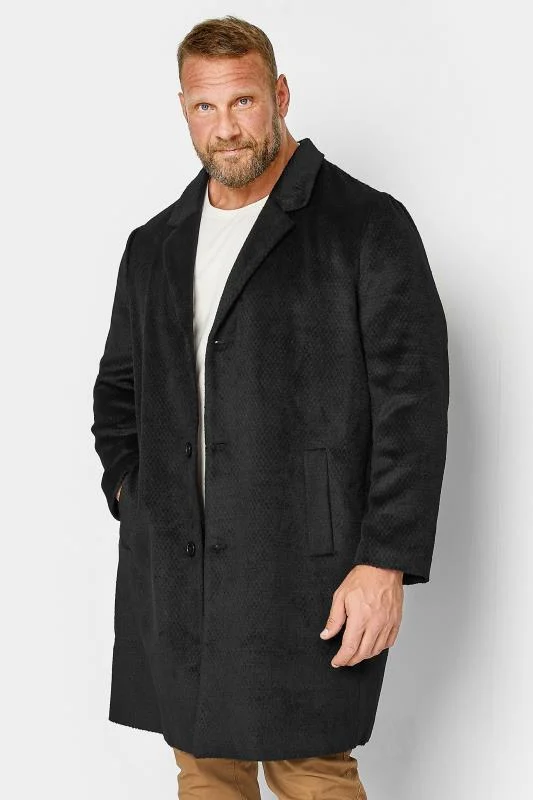 BadRhino BadRhino Big & Tall Black Single Breasted Coat