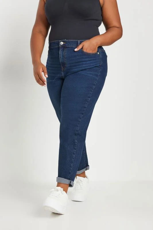 Yours YOURS Curve Indigo Blue Boyfriend Jeans