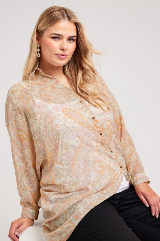 Yours London YOURS LONDON Curve Pink Paisley Print Longline Shirt