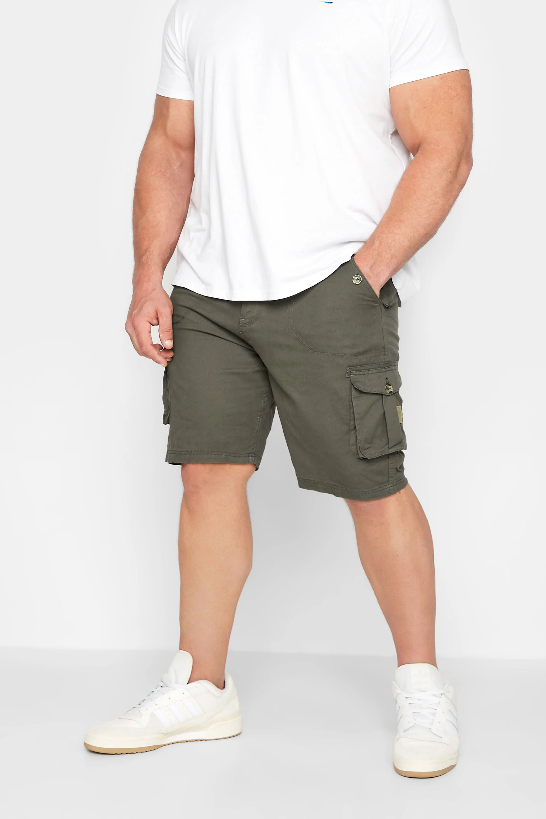 D555 D555 Big & Tall Dark Grey Cargo Shorts
