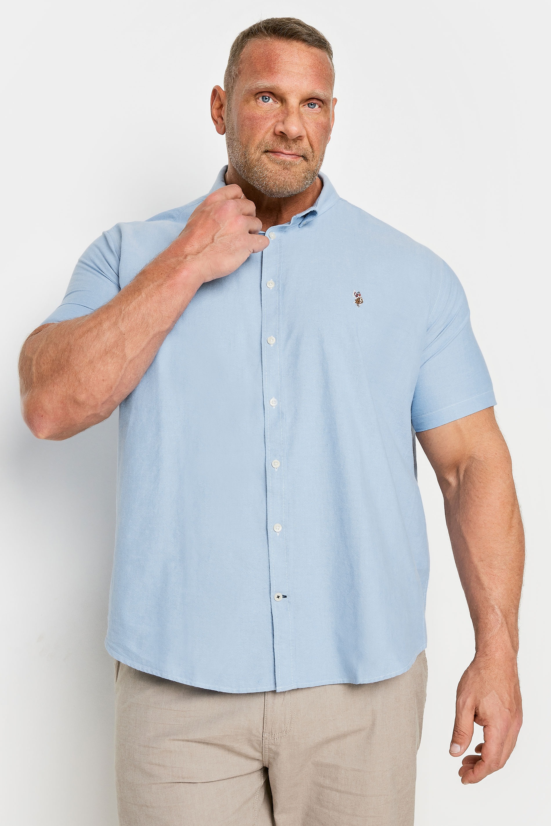 U.S. POLO ASSN. U.S. POLO ASSN. Blue Short Sleeve Oxford Shirt