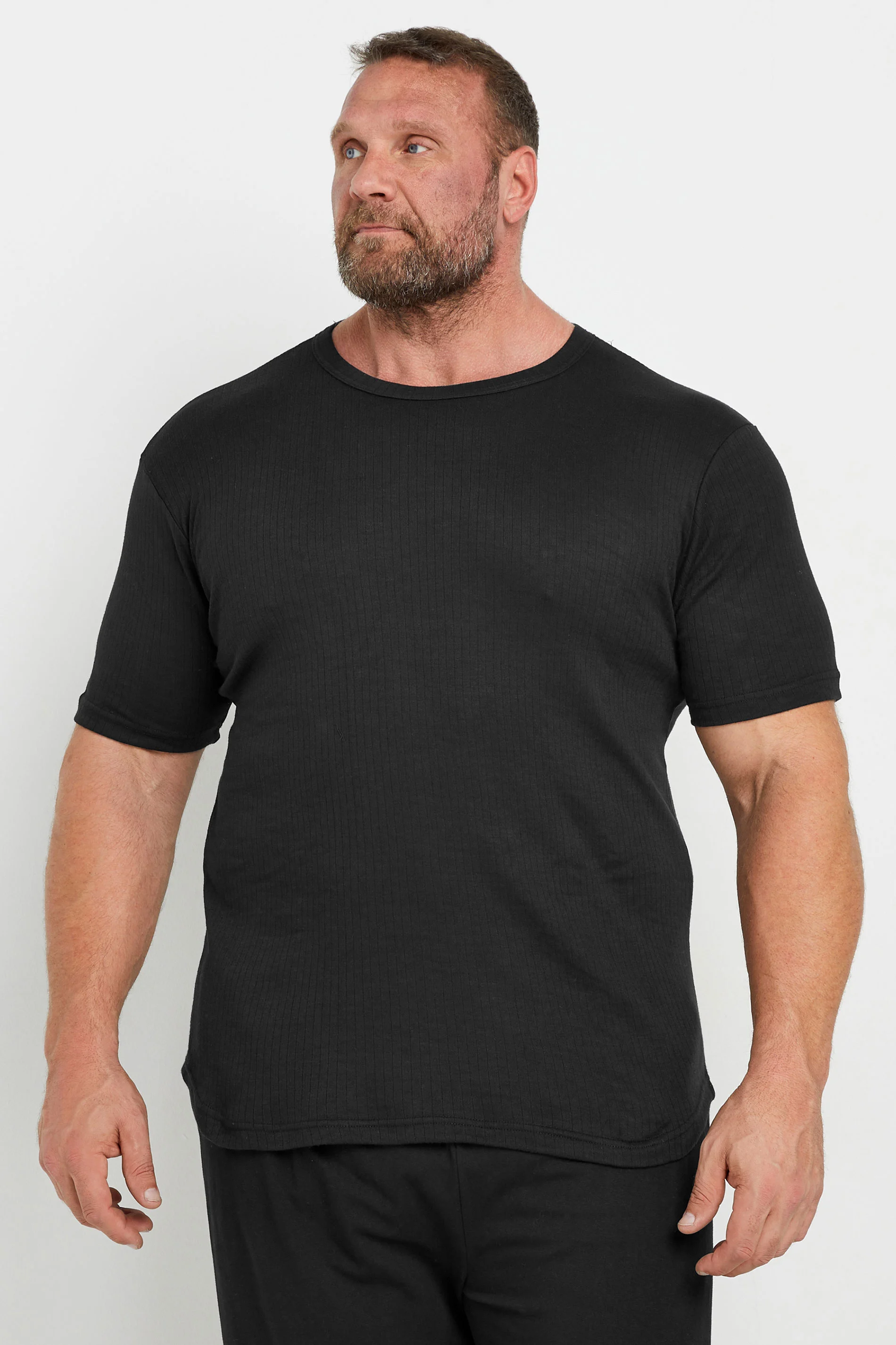 Kam KAM Big & Tall Black Thermal Short Sleeve T-Shirt