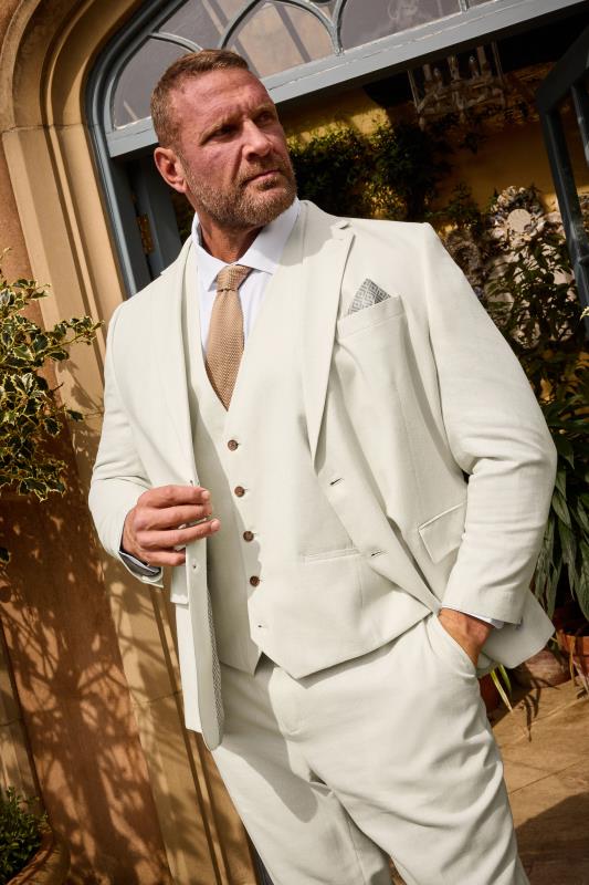 BadRhino BadRhino Tailoring Big & Tall Stone Linen Suit Jacket