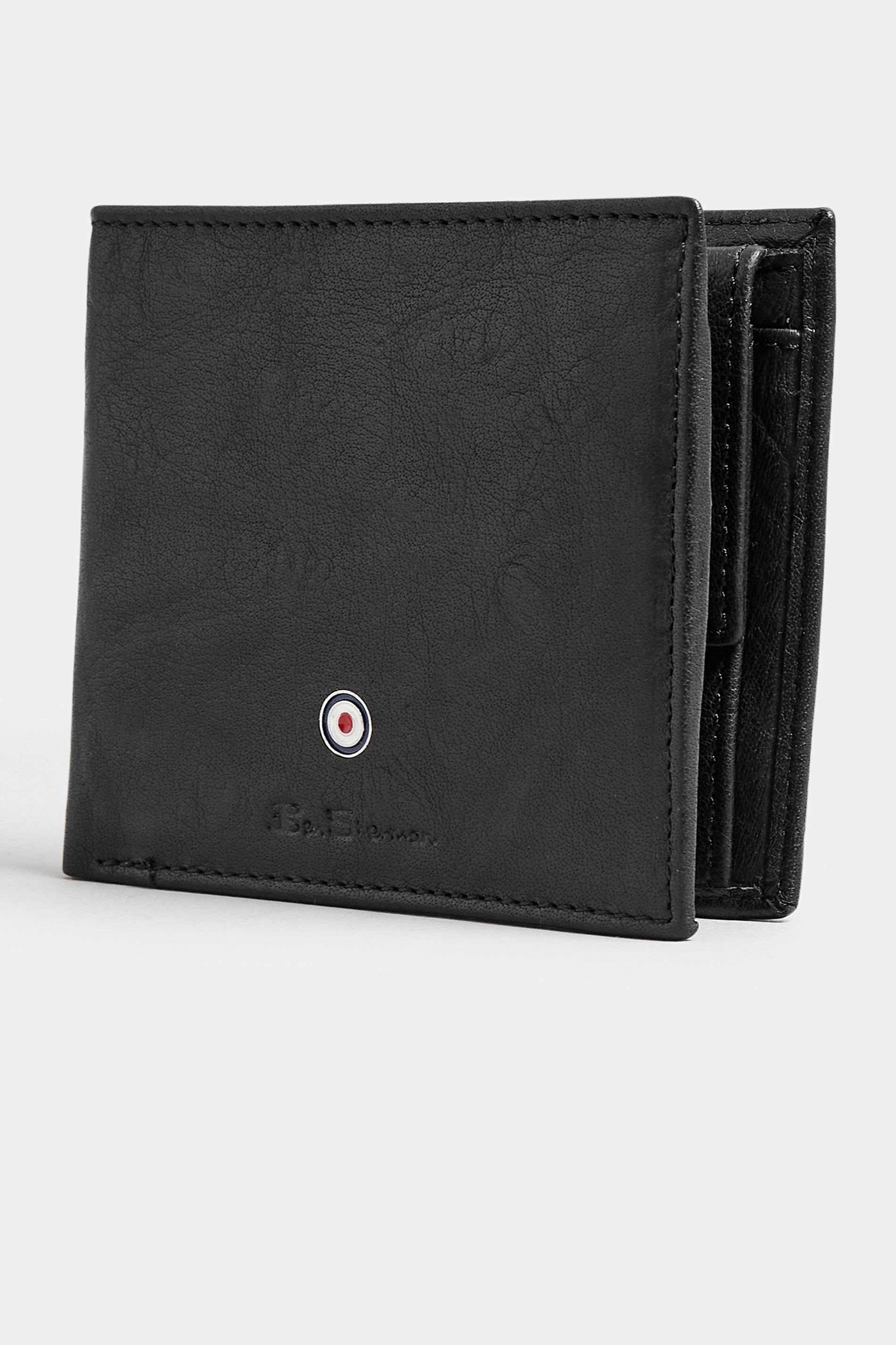 Ben Sherman BEN SHERMAN Black Leather 'Wilder' Bi-Fold Wallet