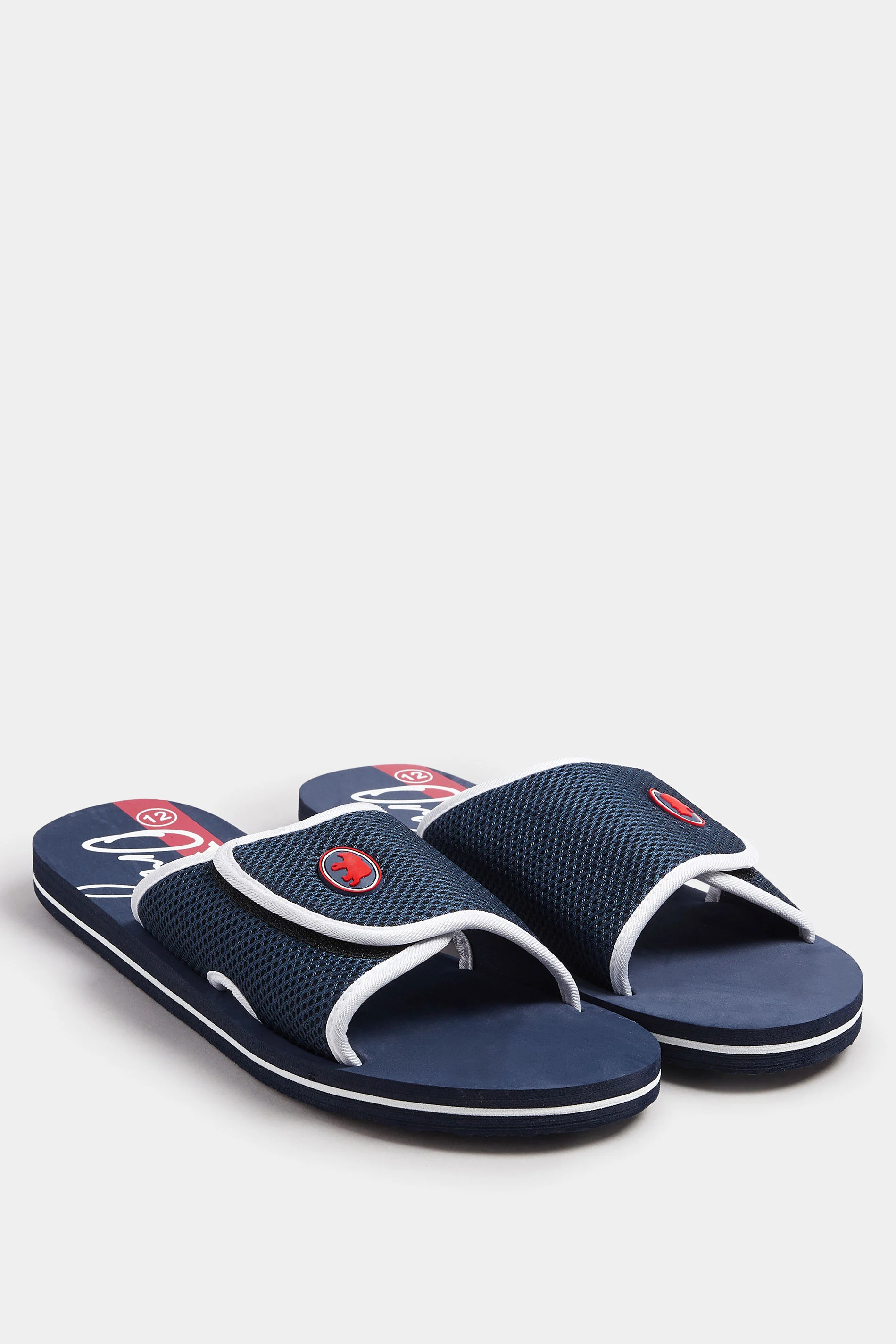D555 D555 Big & Tall Navy Blue Velcro Sliders