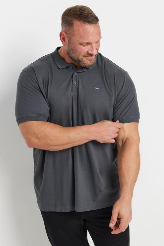 BadRhino BadRhino Big & Tall Charcoal Grey Core Polo Shirt