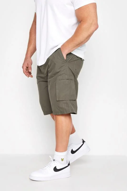 D555 D555 Big & Tall Khaki Green Cargo Shorts