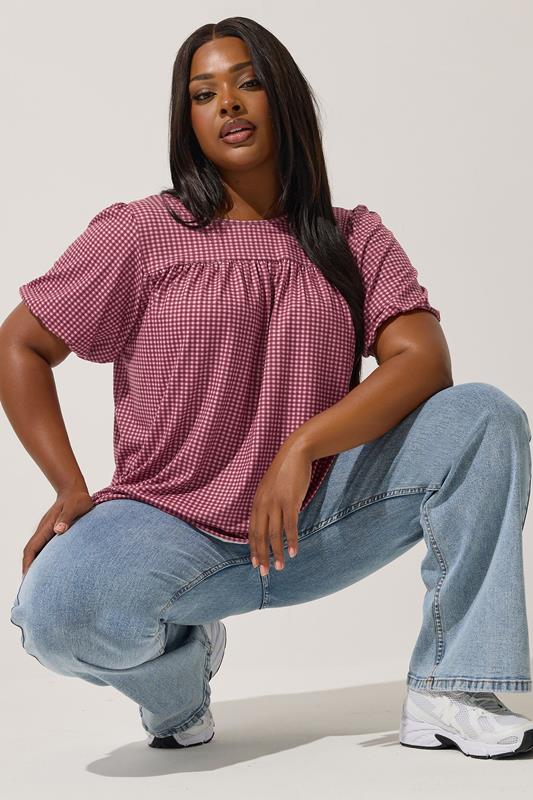 Limited Collection LIMITED COLLECTION Curve Red Gingham Tie Back Top