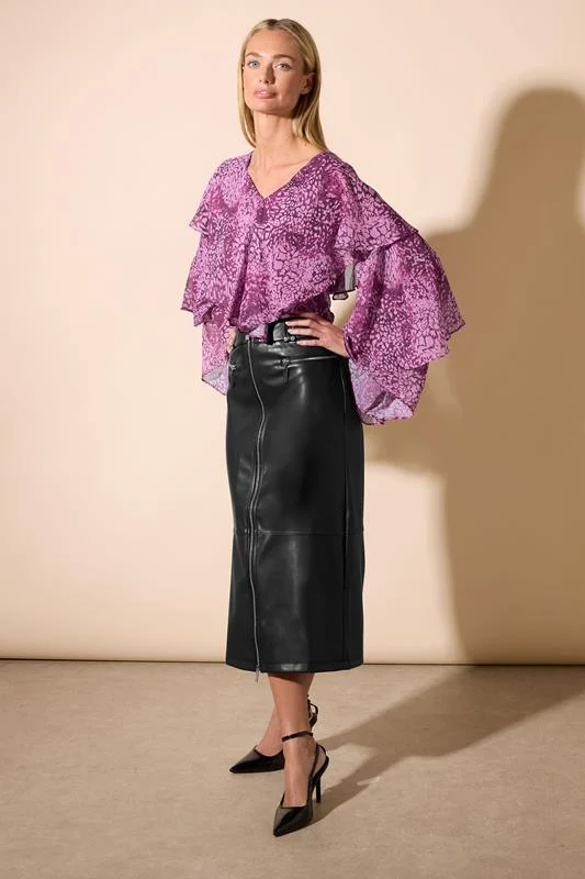 Star by Julien Macdonald STAR Hot Pink Embellished Neckline Top