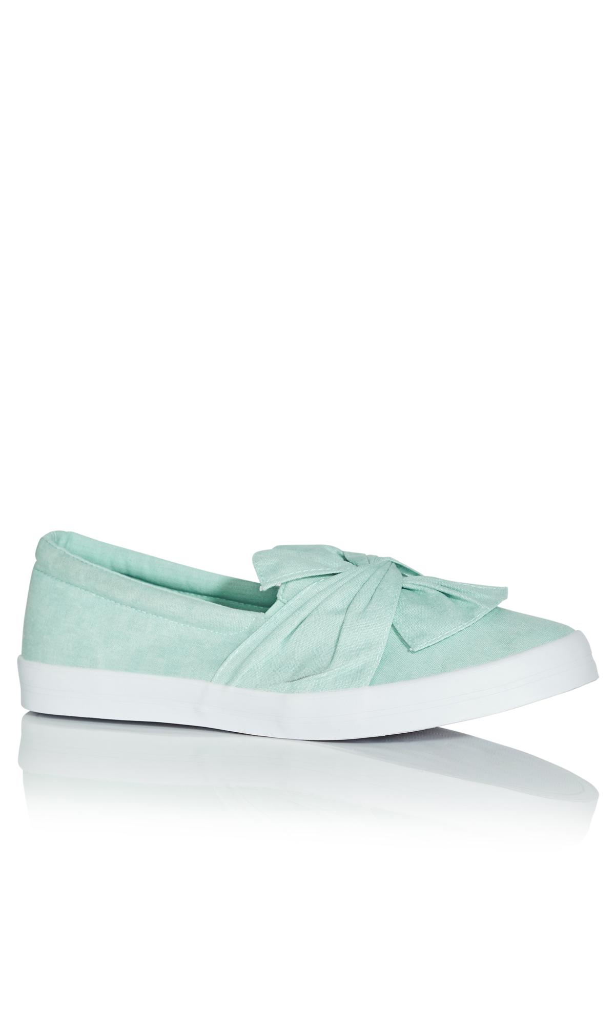 Evans Evans Mint Green Bow Slip On Trainers