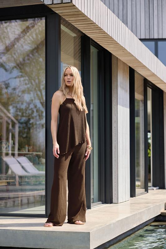 LTS LTS Tall Chocolate Brown Strappy Asymmetric Cami Top