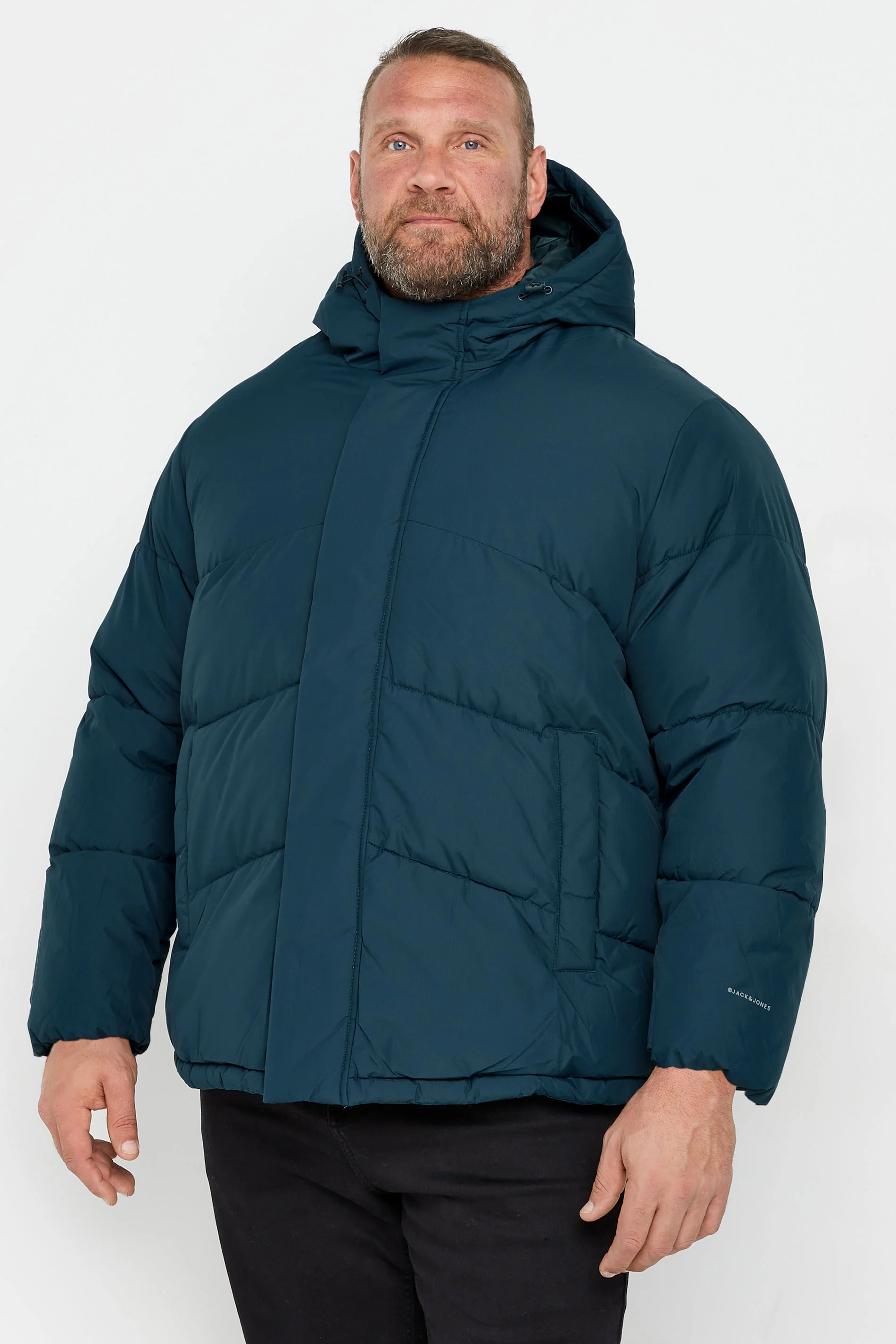 Jack & Jones JACK & JONES Big & Tall Dark Blue Hooded Puffer Jacket