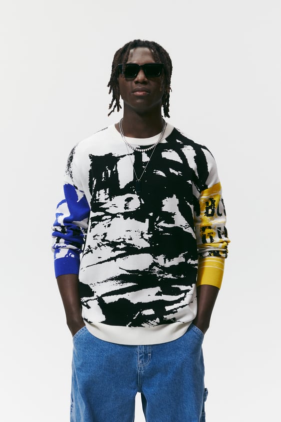 ABSTRACT PRINT SWEATER