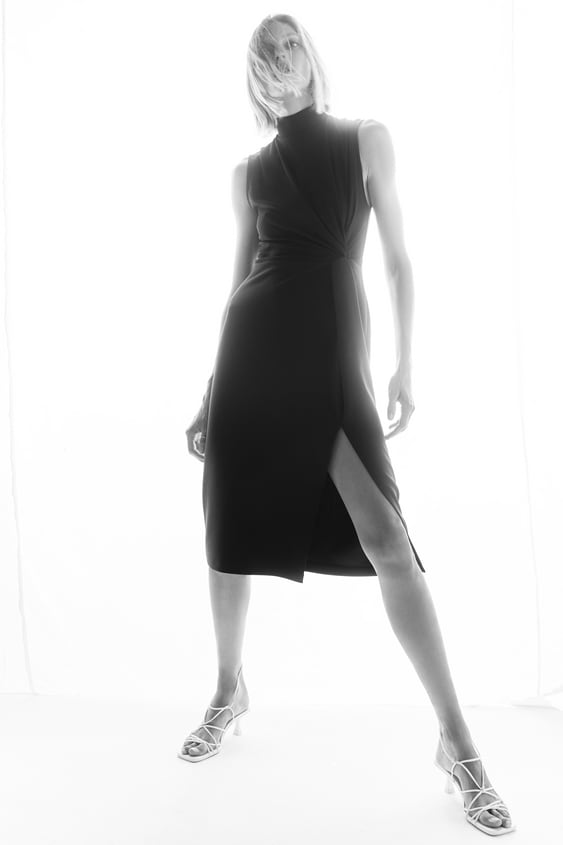 CONTRASTING KNOTTED DRESS